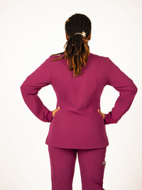 Talata Long Sleeve Scrub Shirt-Burgundy; *PRE-ORDER* Will ship by 10/30/2024